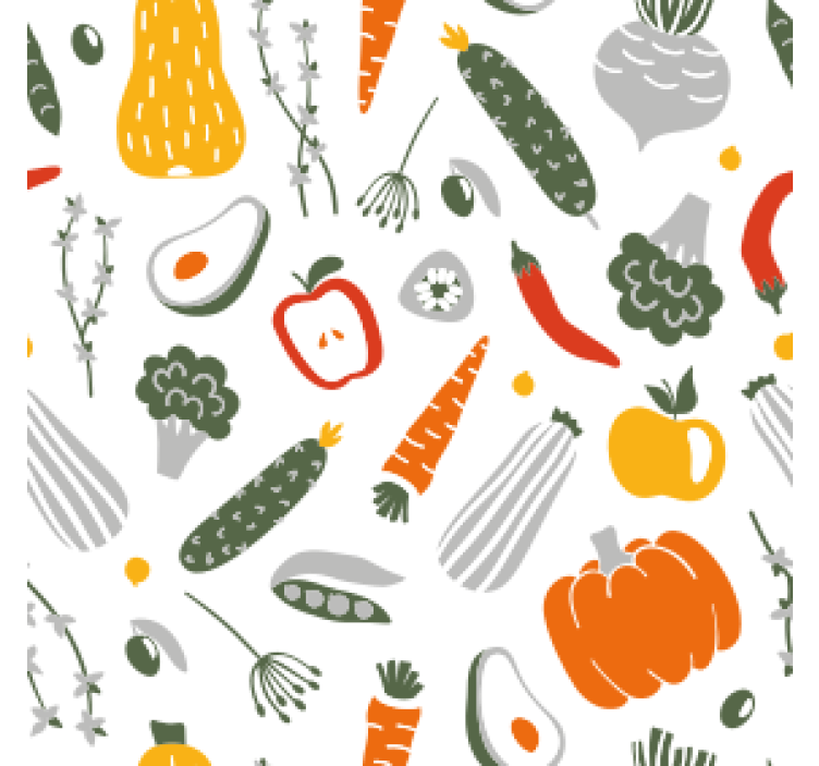 Posavasos moderno patrón de verduras coloridas - TenVinilo