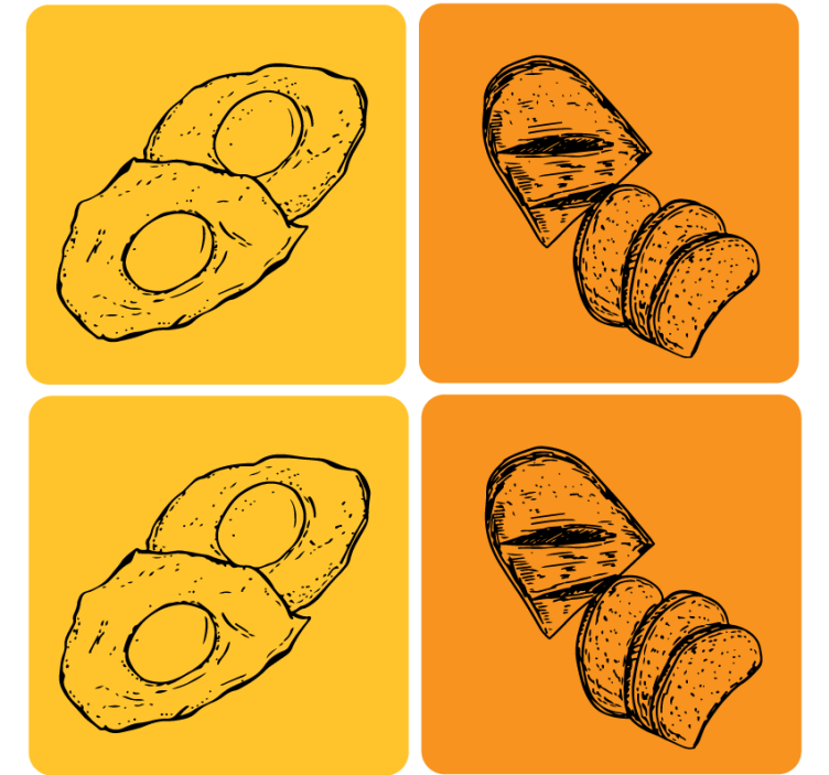 Posavasos moderno aguacate y pan en rodajas - TenVinilo