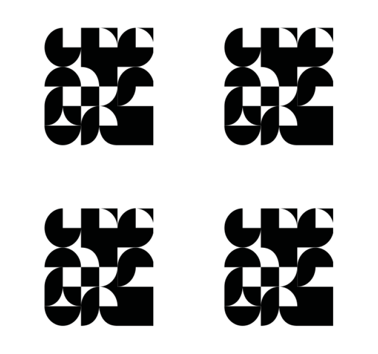 Posavasos moderno patrones geométricos en blanco y negro - TenVinilo