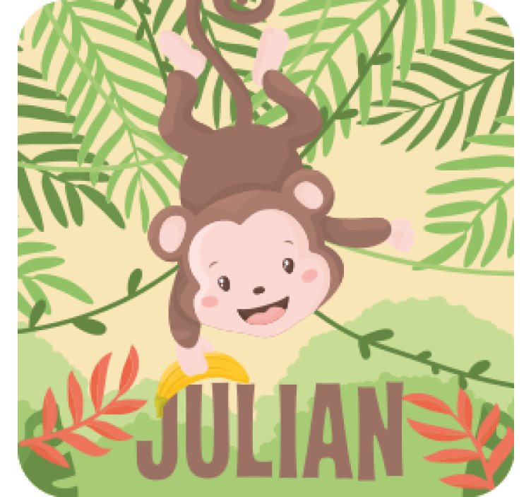 Posavasos frikis diseño de mono juguetón - TenVinilo