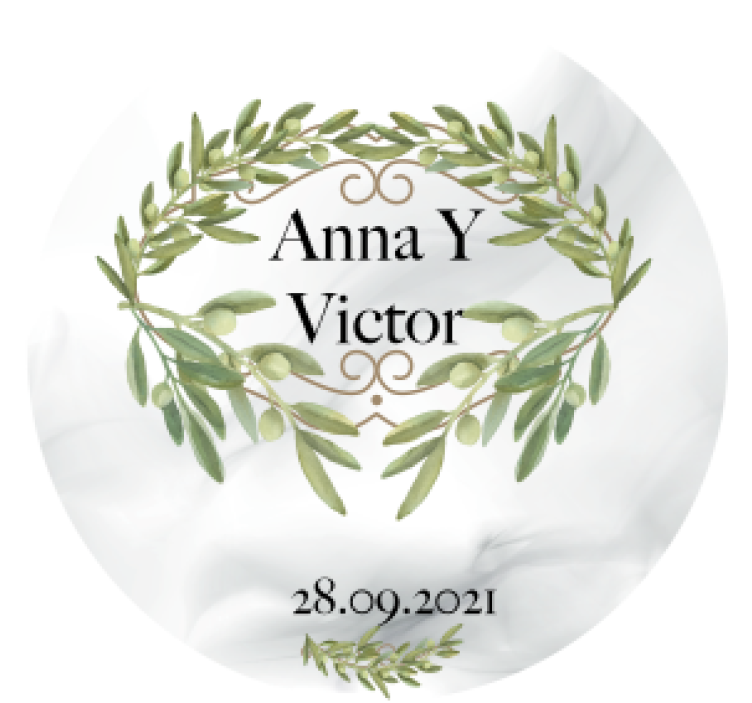 Posavasos boda emblema de laurel - TenVinilo