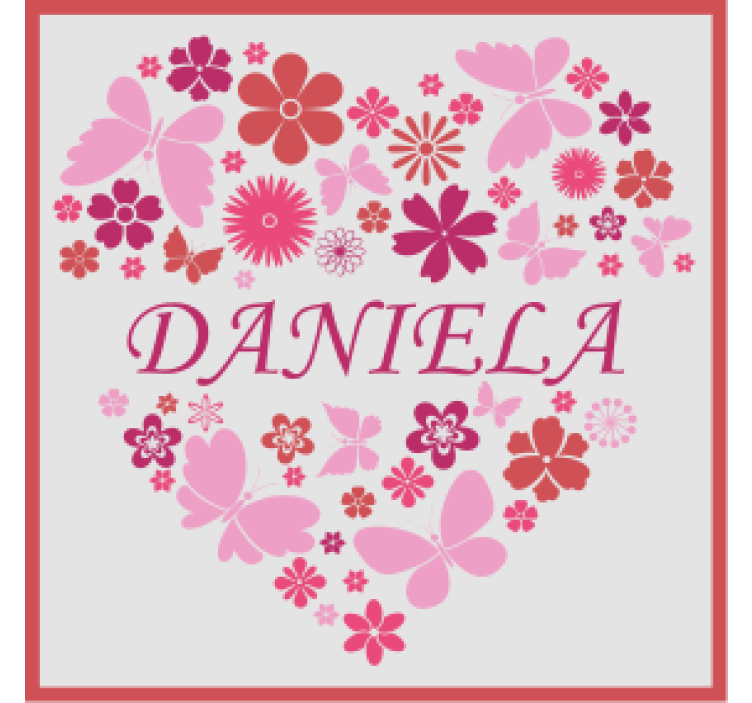 Posavasos personalizable arreglo floral corazón - TenVinilo