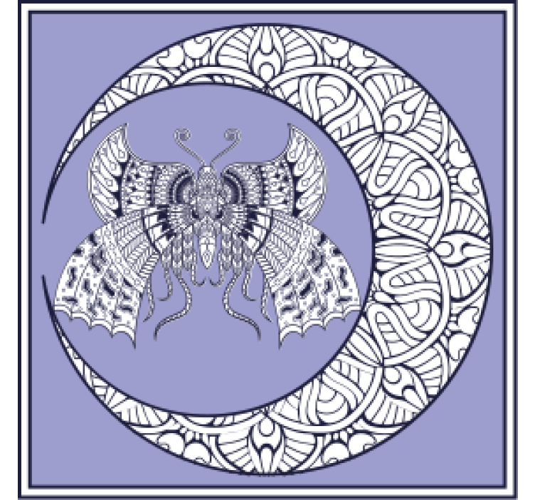 Mariposa mandala luna posavasos de mariposas - TenVinilo