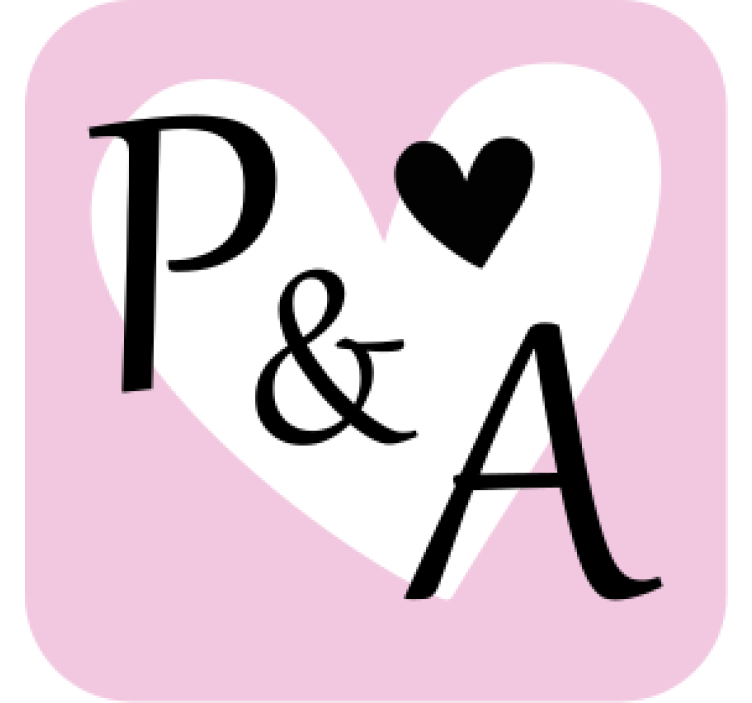 Posavasos boda iniciales con motivo de corazón - TenVinilo