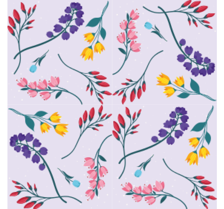 Posavasos moderno Jardín minimalista flores botánicas - TenVinilo