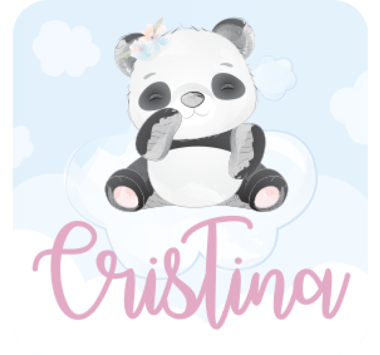 Posavasos personalizable panda caricaturesco - TenVinilo