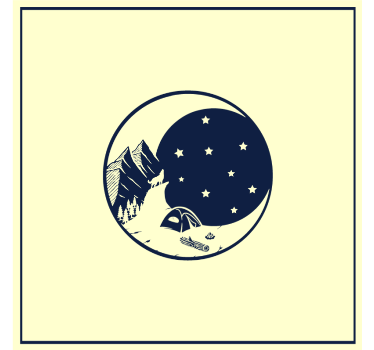 Posavasos moderno escena nocturna en la montaña - TenVinilo