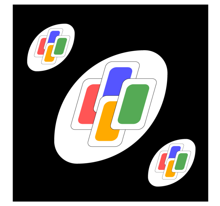 Posavasos frikis formas coloridas superpuestas - TenVinilo