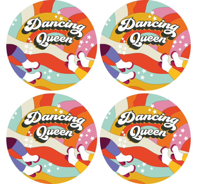 Posavasos personalizable diseño de pies de baile coloridos - TenVinilo