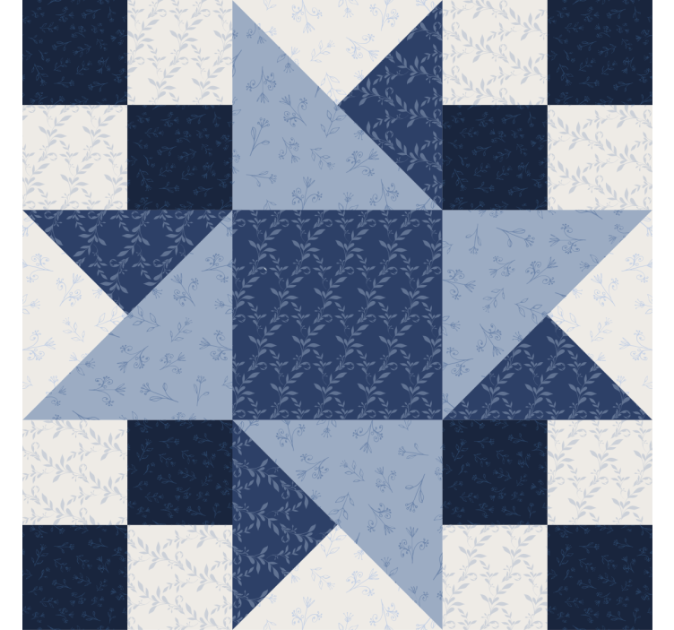 Posavasos patrón estrellado floral elegante - TenVinilo