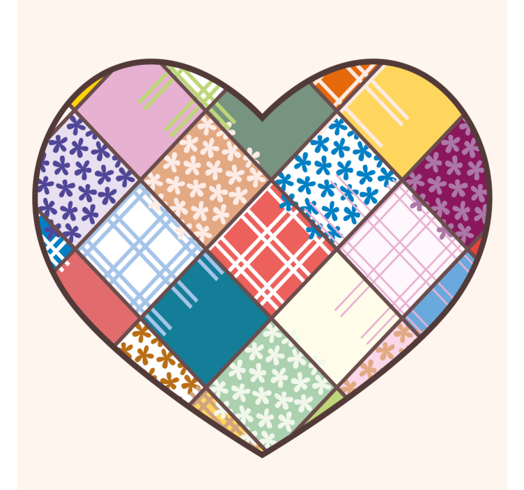 Posavasos patrón de corazones en patchwork - TenVinilo