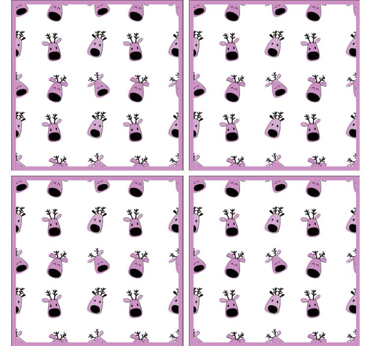 Posavasos navideño caras de renos juguetones - TenVinilo