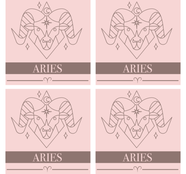 Posavasos personalizable símbolo zodiacal aries - TenVinilo