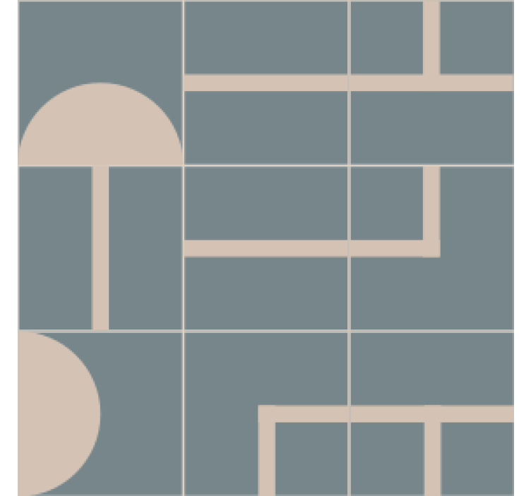 Posavasos moderno patrón geométrico con formas curvas - TenVinilo