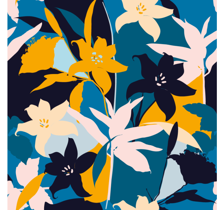 Posavasos moderno con motivo floral vívido - TenVinilo