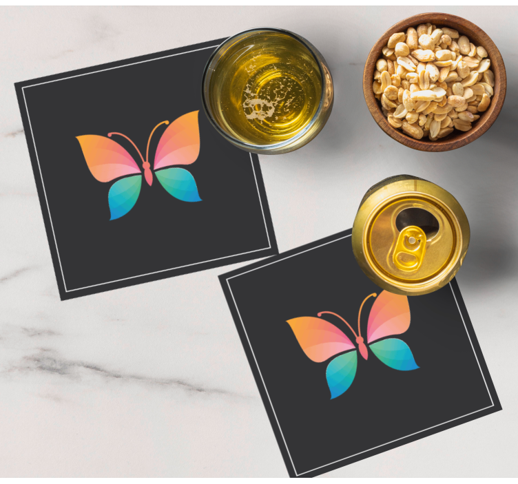 Mariposa colorida cromática más posavasos - TenVinilo