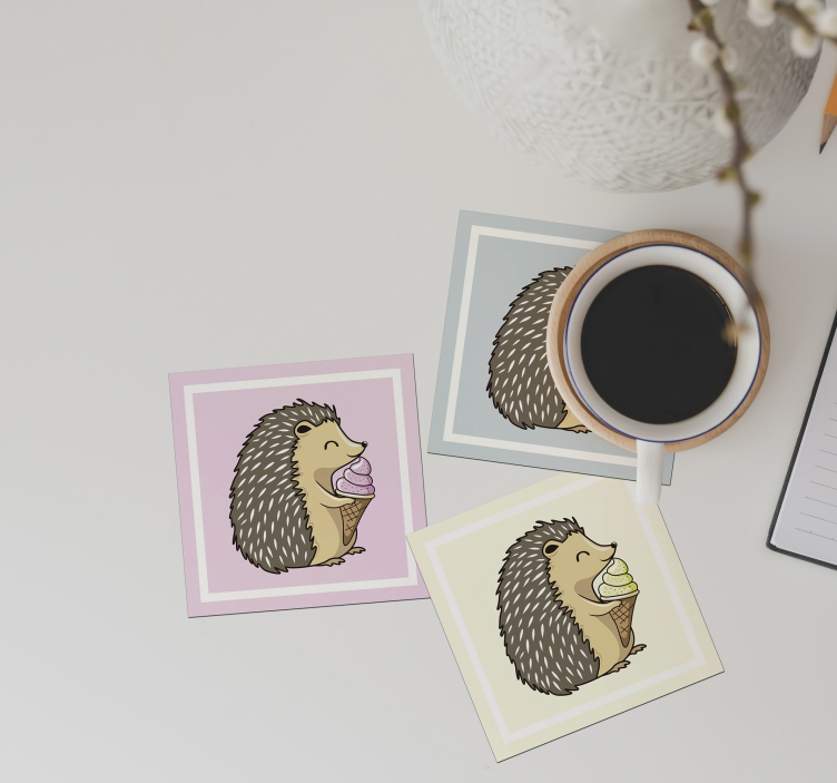 Pack de posavasos de coloridos puercoespines - TenVinilo