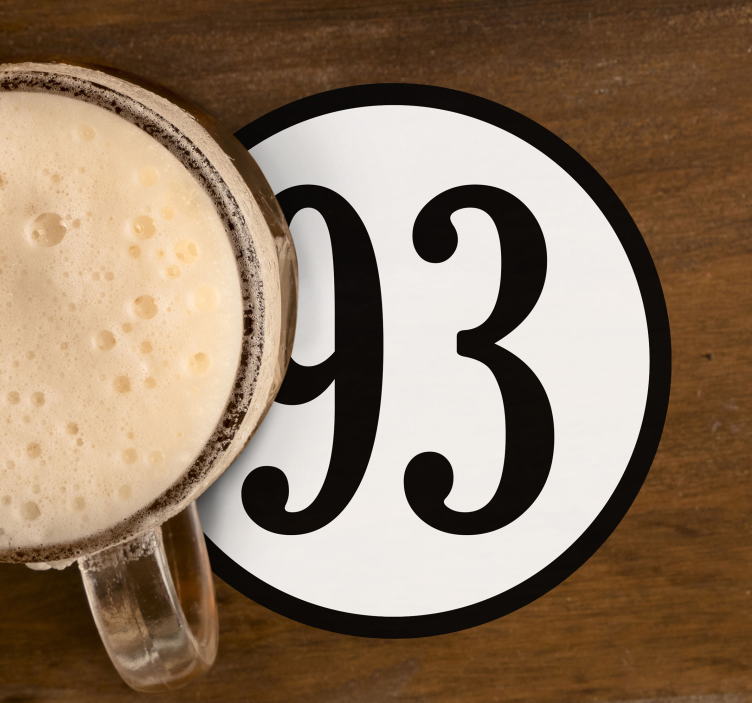 Posavasos blanco número personalizado - TenVinilo