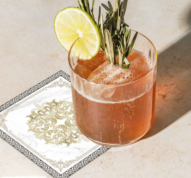 Posavasos elegante barroco dorado - TenVinilo