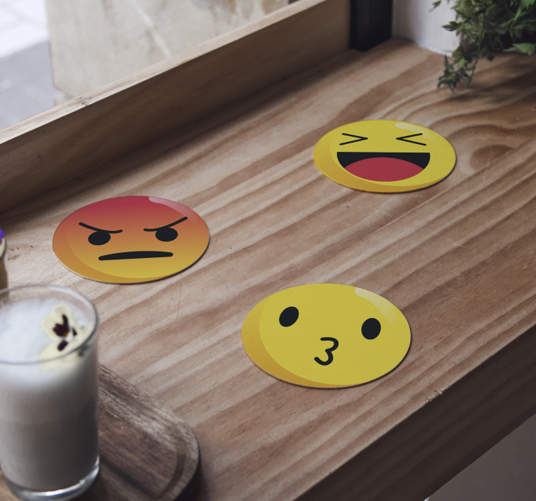 Posavasos frikis emoticono besito - TenVinilo