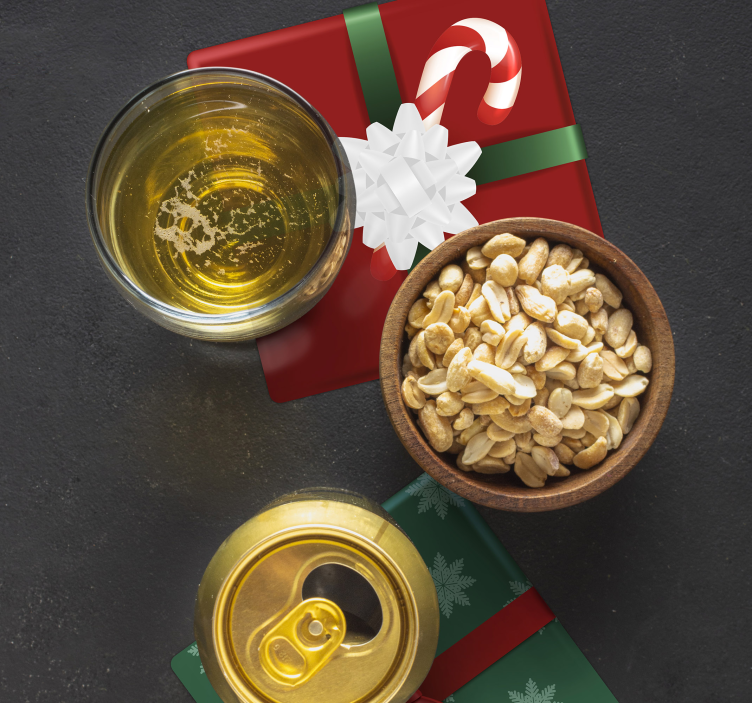 Posavasos navideños cajas regalos con dulces - TenVinilo