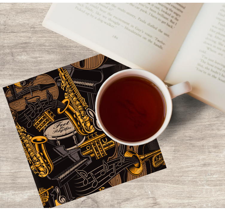 Posavasos moderno Garabatos de música de dibujos animados - TenVinilo