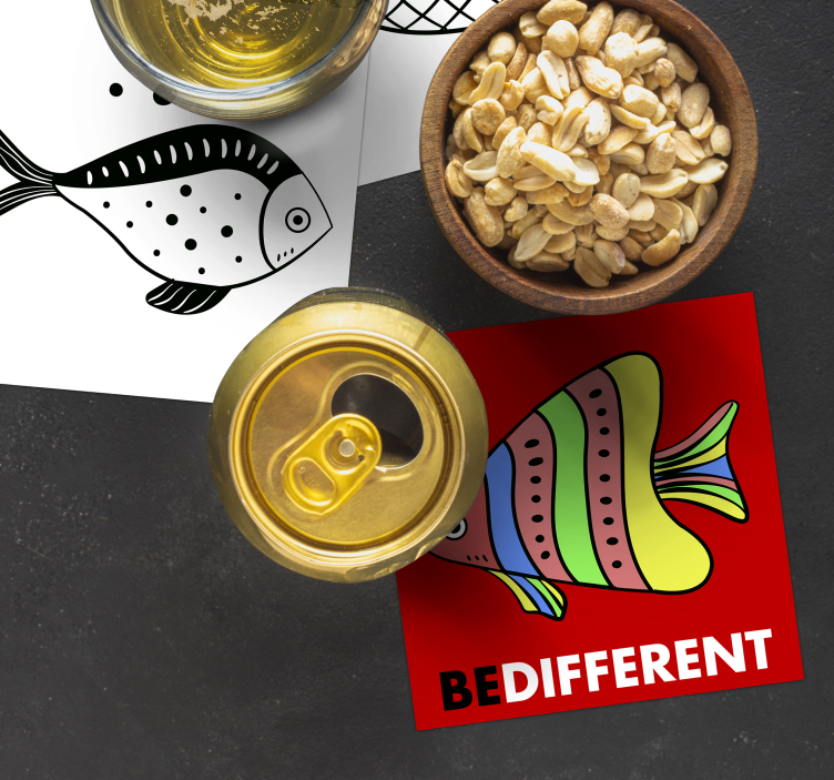 Posavasos peces frases sé diferente - TenVinilo