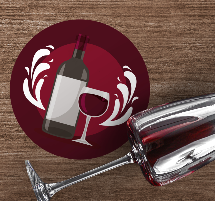 Posavasos vintage Botella de vino con glas - TenVinilo