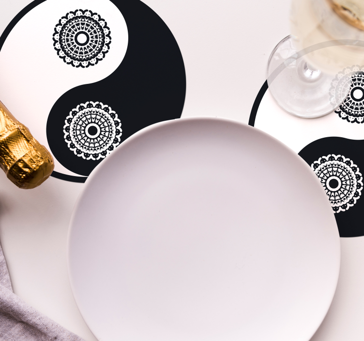 Posavasos ying yang estilo paisley - TenVinilo