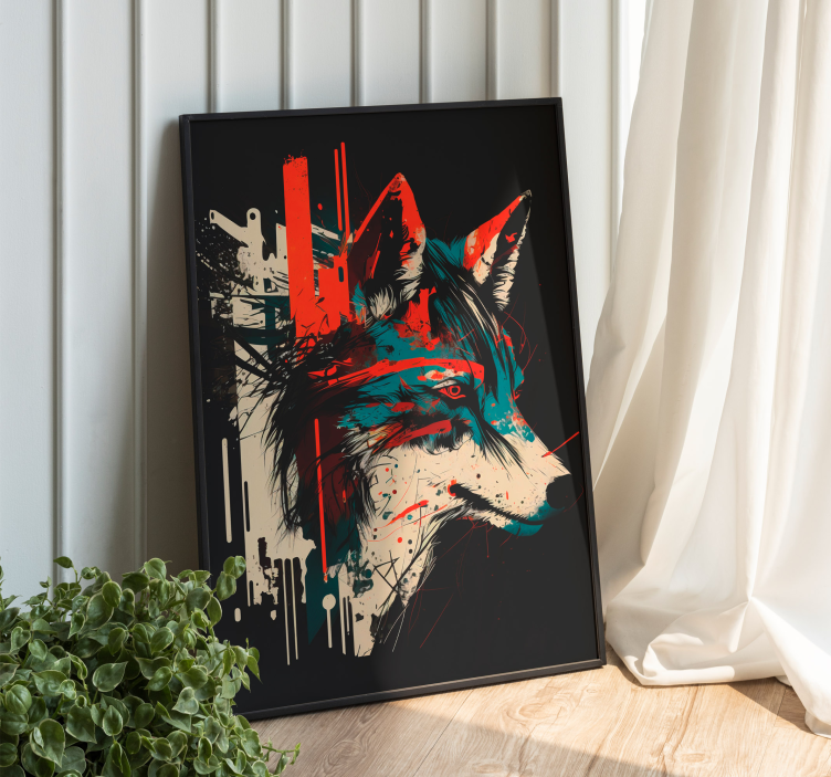 Cartel abstracto del arte del lobo para la pared - TenVinilo