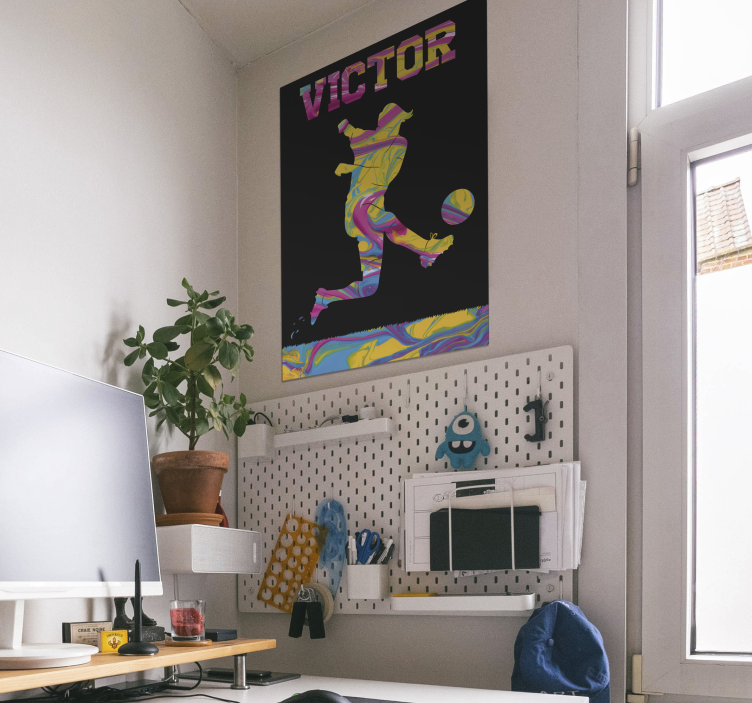 Cartel de patada de jugador de fútbol - TenVinilo