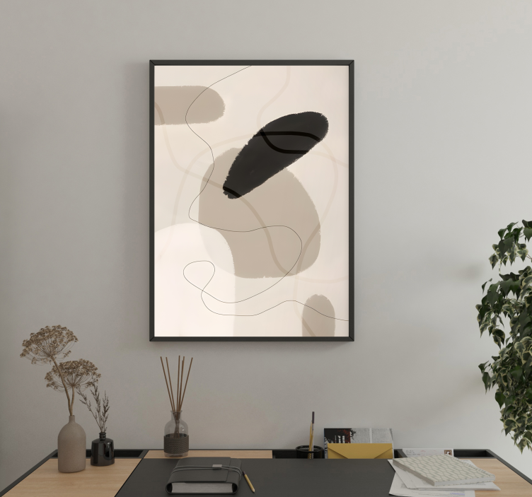 Poster abstracto tonos y formas beige - TenVinilo