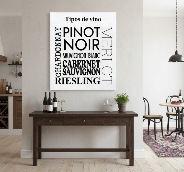 Poster cocina tipos de vino - TenVinilo