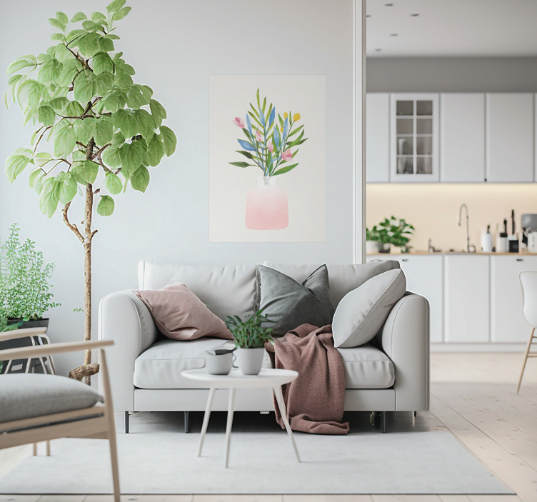 Poster de flores las flores en una maceta - TenVinilo