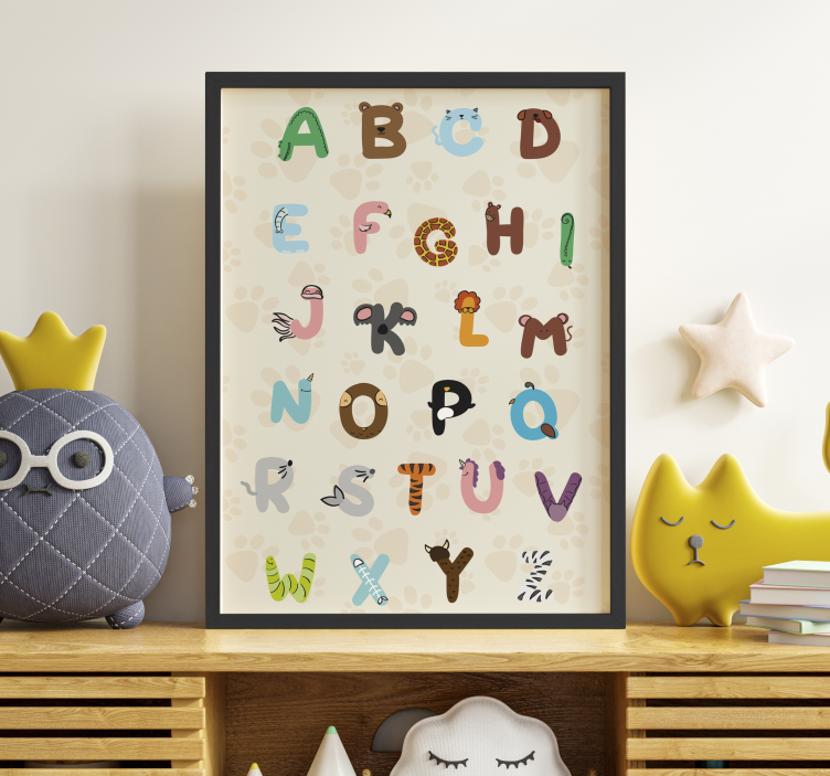 Poster dormitorio infantil un alfabeto de animales - TenVinilo
