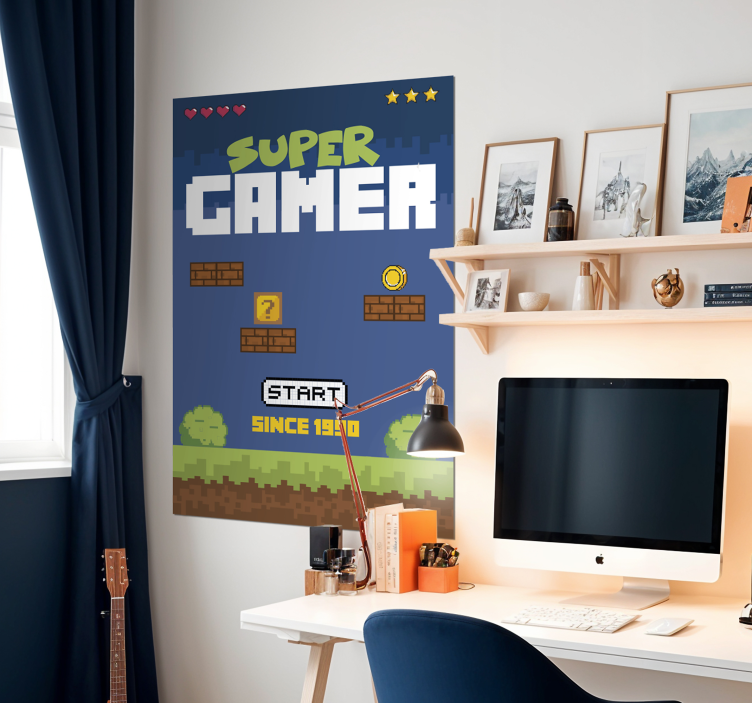 Poster videojuego estilo retro super gamer - TenVinilo