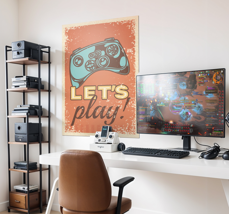 Poster videojuego let's play al estilo retro - TenVinilo