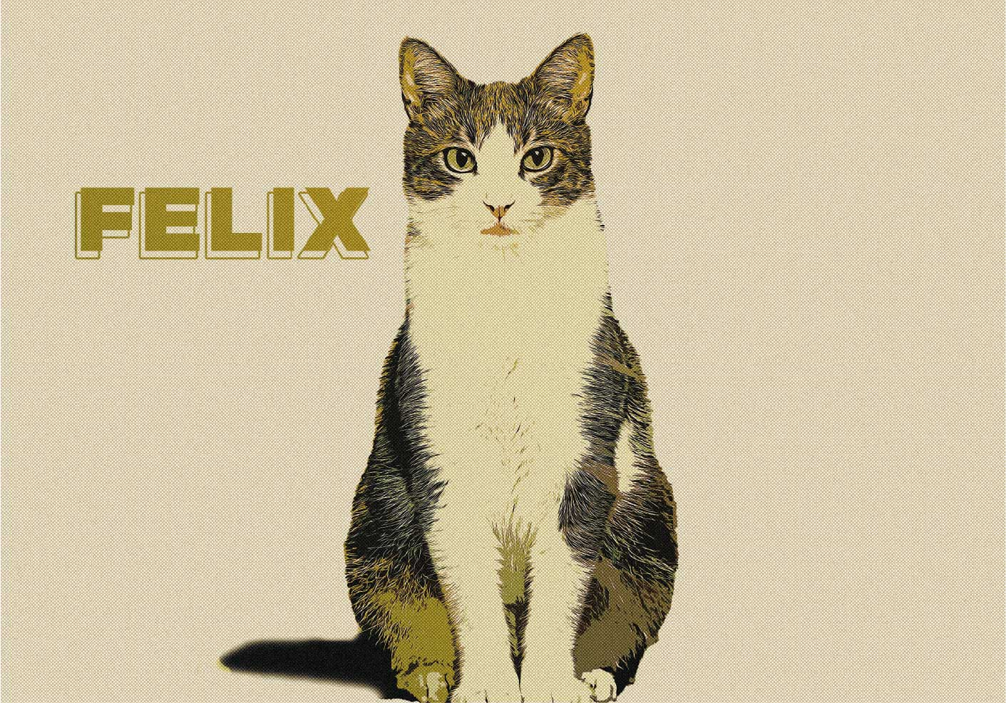 Poster animales ilustración personalizada en medio tono - TenVinilo