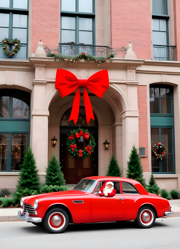 Poster navidad coche en invierno - TenVinilo