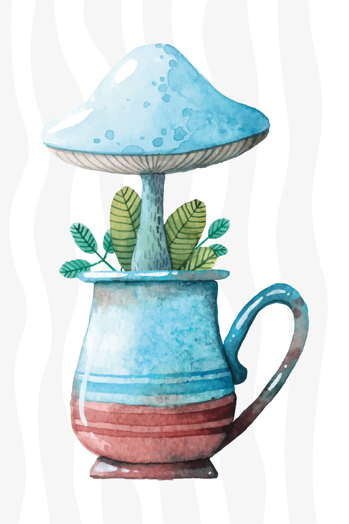 Poster cocina diseño de hongo lindo en taza - TenVinilo