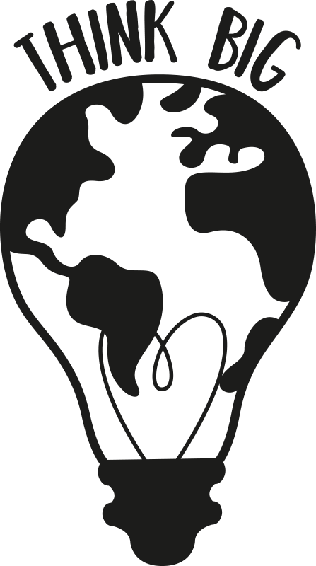 Poster oficina piensa en grande con mapa mundial - TenVinilo