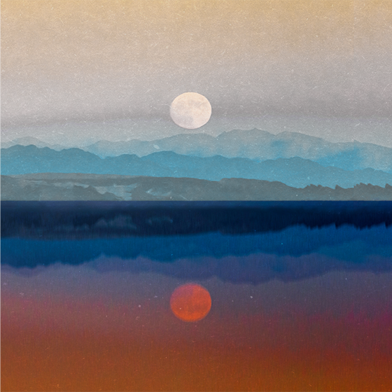 Poster salón diseño hermoso de luna en el espacio - TenVinilo