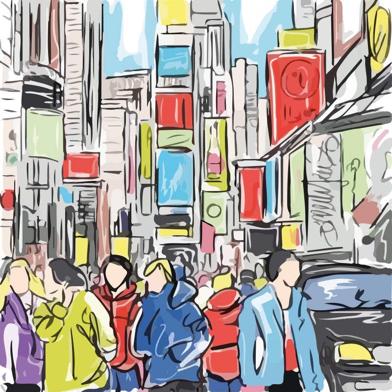 Poster salón personas modernas de nueva york - TenVinilo