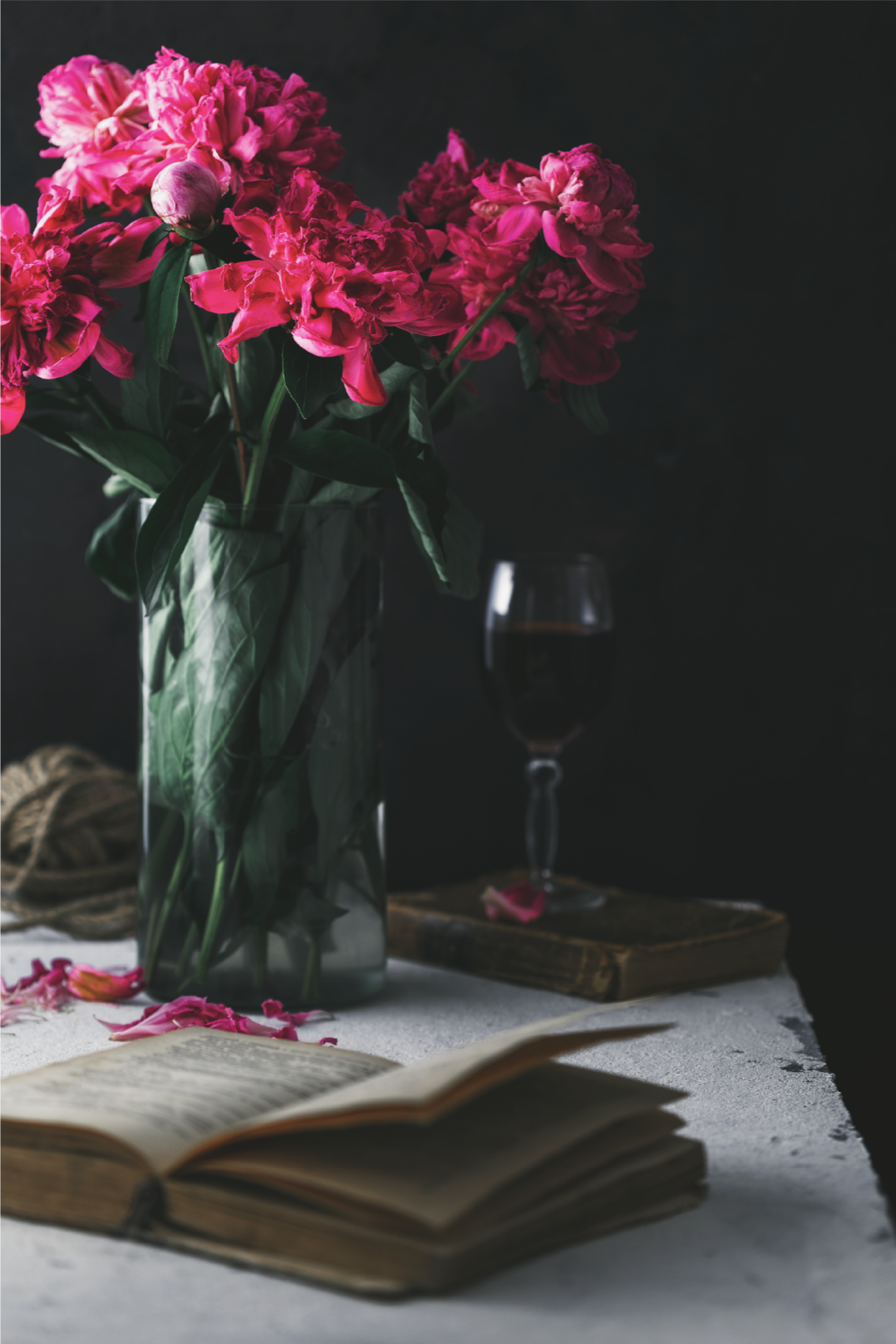 Poster salón vaso y copa de vino - TenVinilo