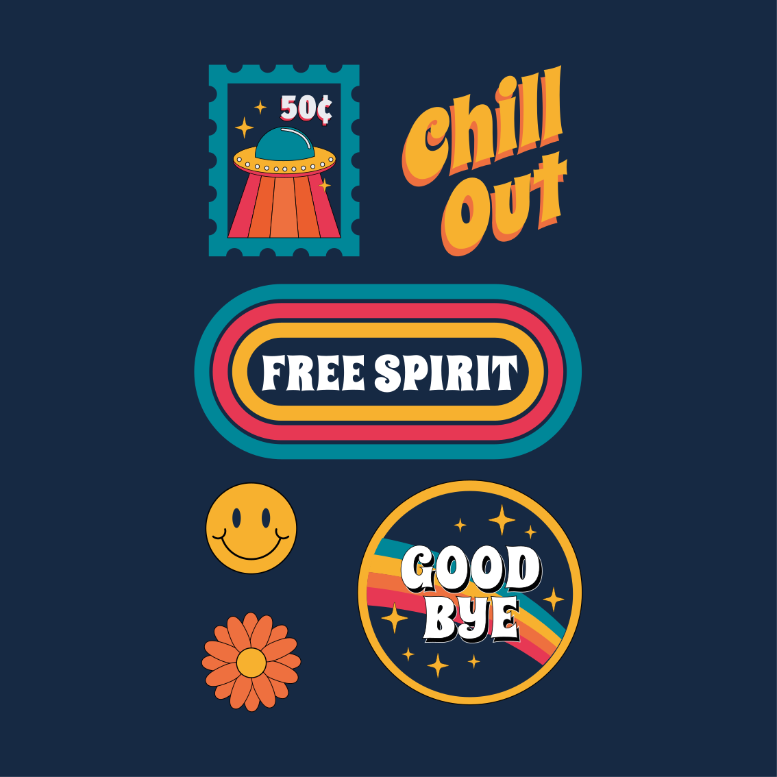 Poster salón diversión y relajación años 70 - TenVinilo