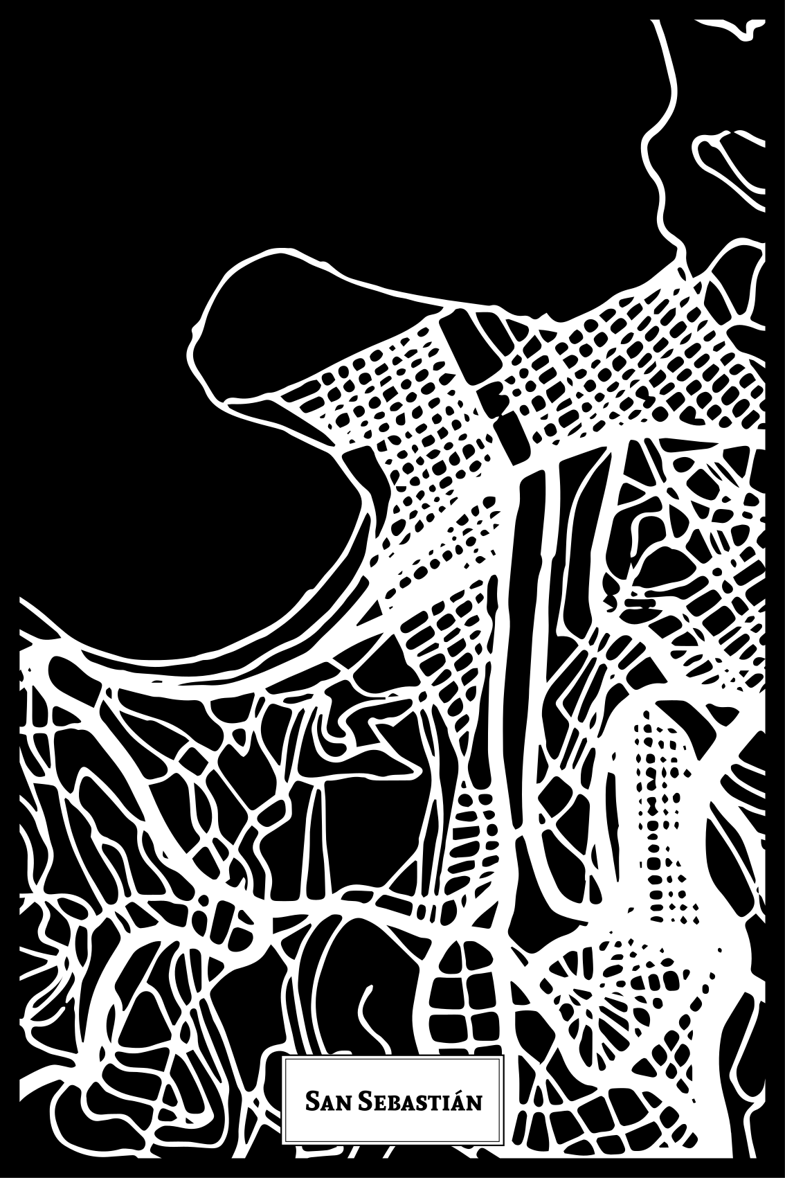 Poster salón mapa topográfico san sebastián - TenVinilo