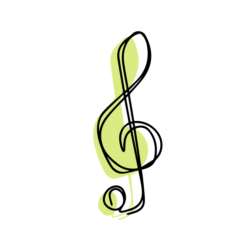 Poster salón diseño lindo de nota musical minimalista - TenVinilo