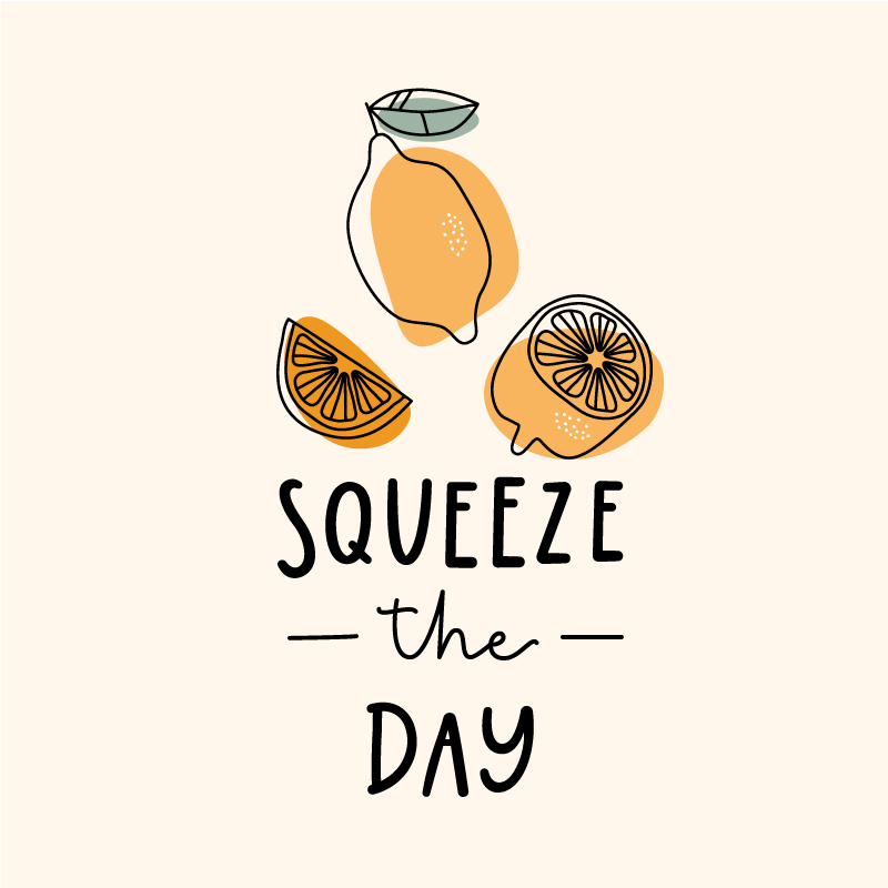 Poster con frases divertida con limón y naranja - TenVinilo