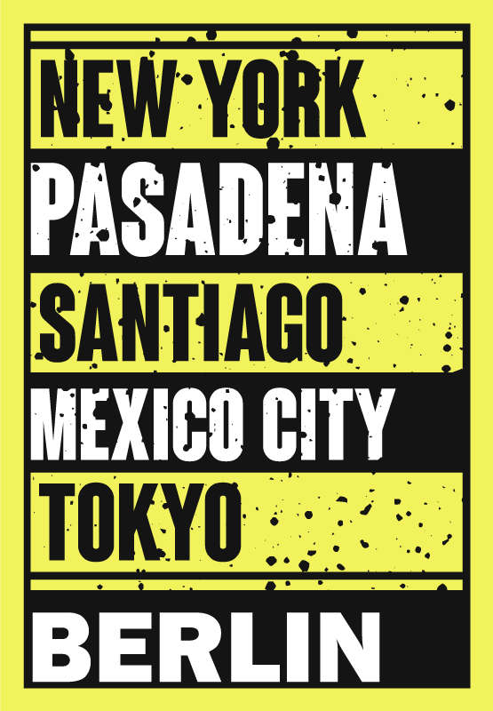 Poster con frases ciudades texto superpuesto - TenVinilo