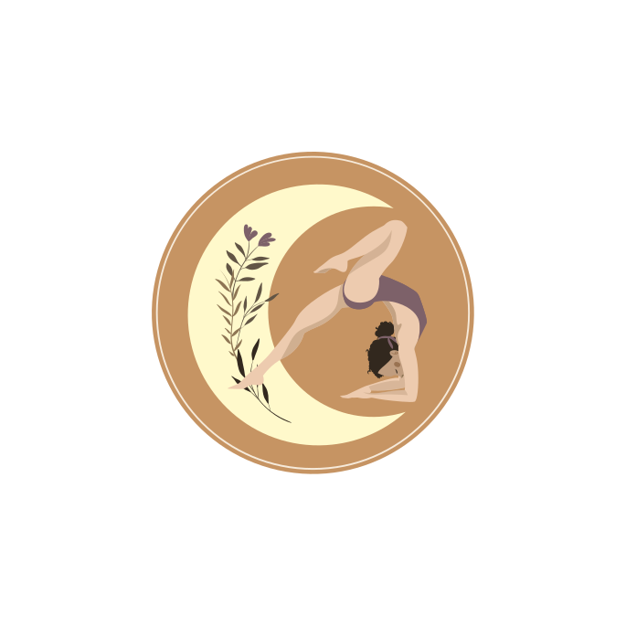 Poster deporte ilustración de postura de yoga con luna - TenVinilo